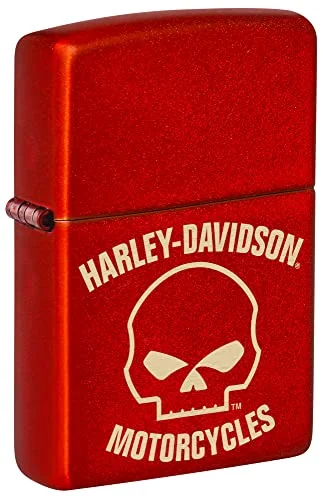 Zippo Harley-Davidson Red Skull Metallic Lighter – Edgy Laser Design