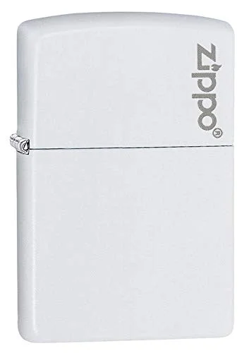 Zippo Z-00214ZL Lighter, Durable White Matte Finish, Color Image, Classic Windproof Design