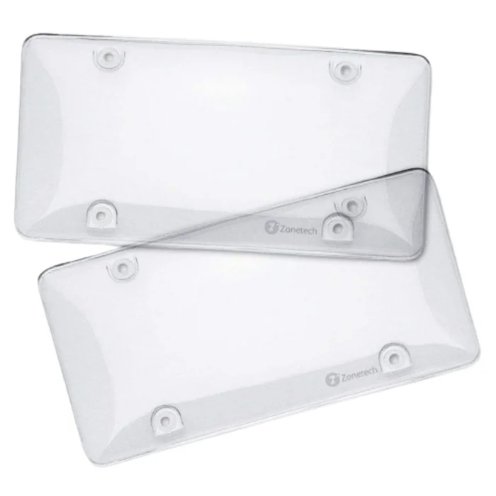 Zone Tech® Clear License Plate Cover Frame Shields (Set of 2)
